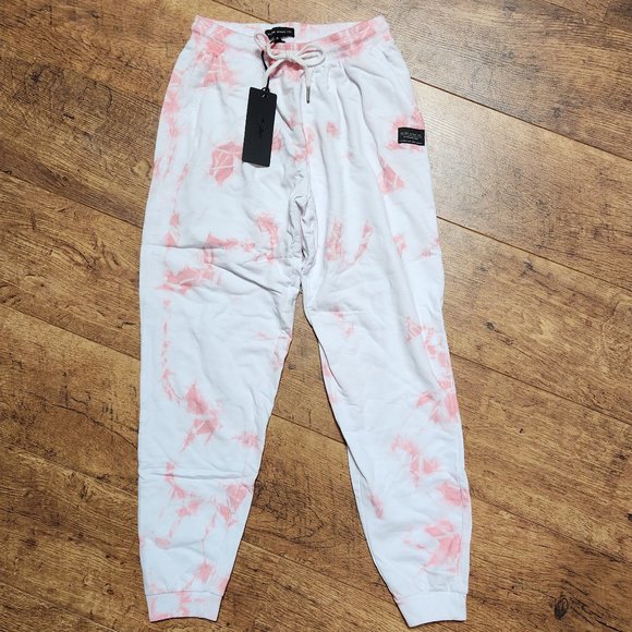 SILVER Women's Pink Fleece Lined Tie-Dye Joggers - NEW NWT - Picture 3 of 7